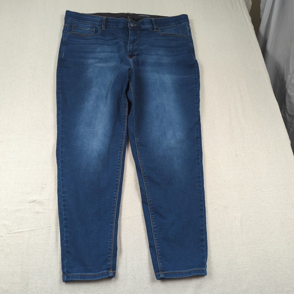 Curve Appeal Jeans Womens 22W Blue Stretch Comfort Skinny High Rise Faded